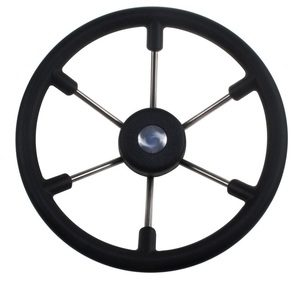 Рулевое колесо чёрное, 360 мм.