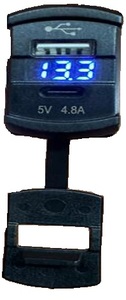 Двойное USB зарядное устройство с вольтметром